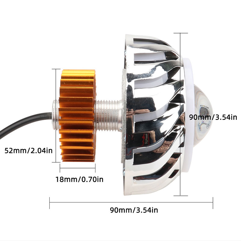 1pcs 자동차 오토바이 헤드 라이트 듀얼 LED 천사 - Universal Motorcycle Led Headlight Projector 리뷰 및 가격