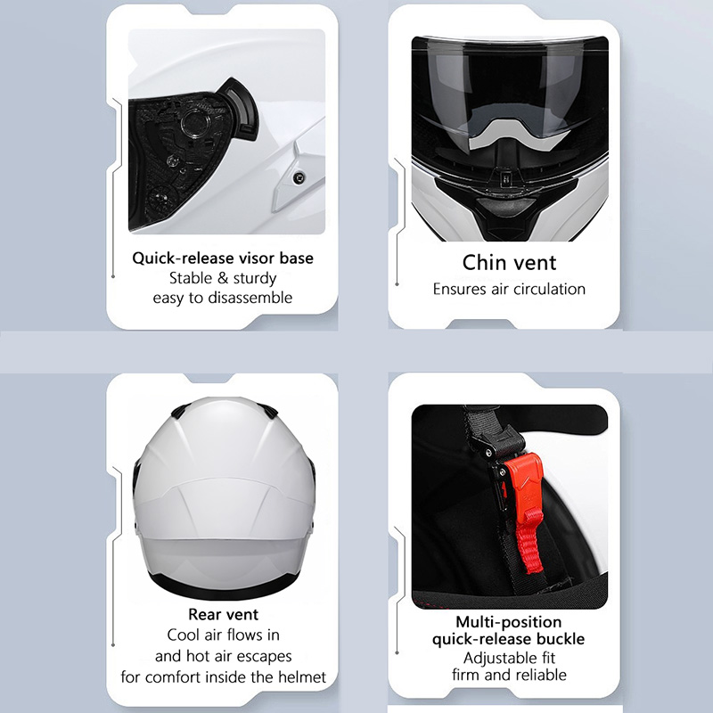 듀얼 바이저, 대형 리어 스포일러, 모터사이클 헬멧,  - Dual Visor Motorcycle Racing Helmet 리뷰 및 가격