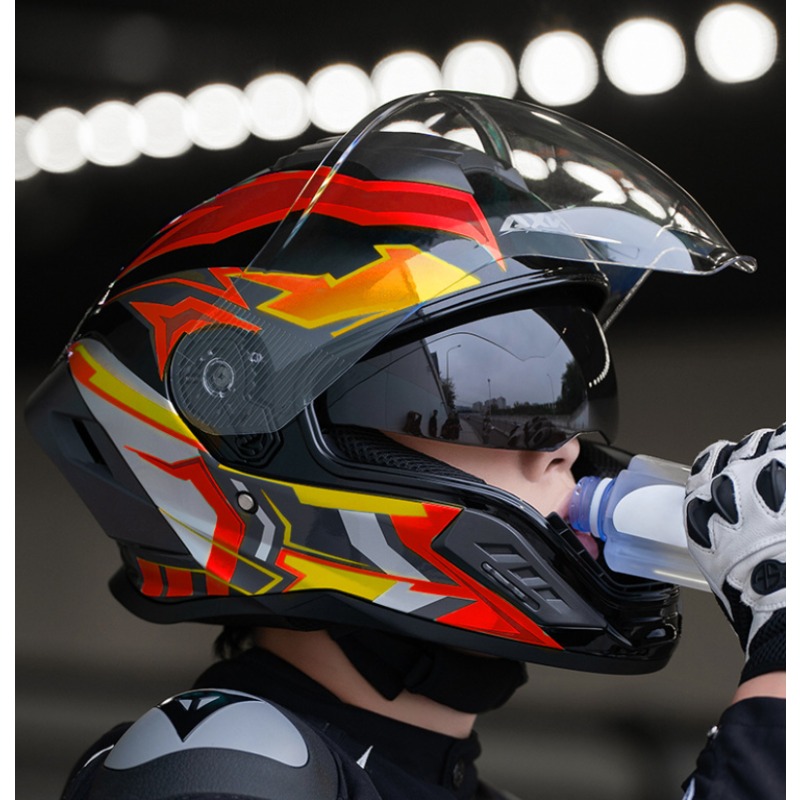 오토바이 풀 헬멧 대형 테일 레트로 크루즈 오토바이 헬 - Full Face Motorcycle Helmet With Bluetooth 리뷰 및 가격
