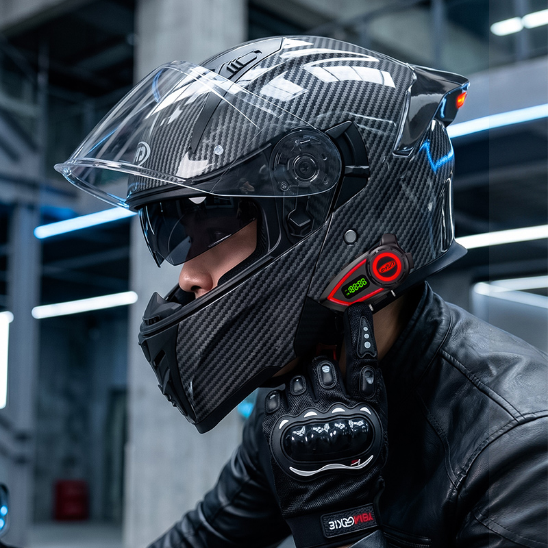 ABS 소재 오토바이 헬멧, 더블 바이저 모듈식 헬멧, - Full Face Motorcycle Helmet With Bluetooth 리뷰 및 가격